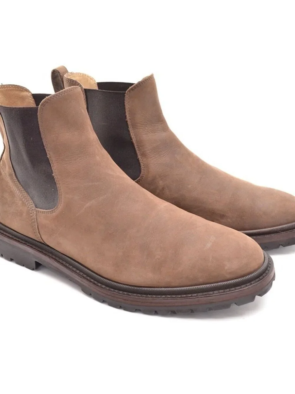 Men Koio Fermo Handmade Brown Suede Chelsea Boots 43